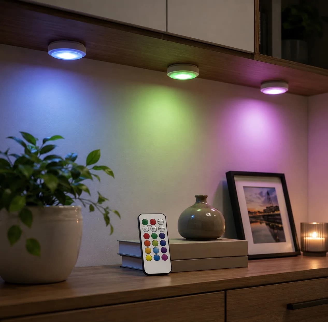 Kit de Luces LED Inalámbricas con Control Remoto