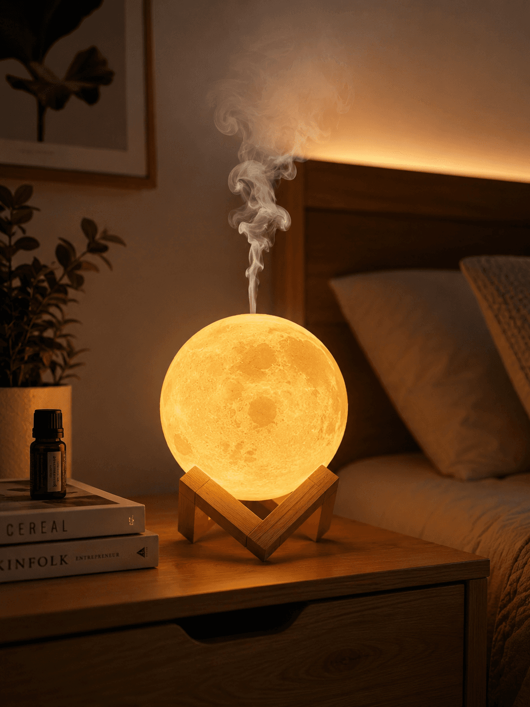 Humidificador de Luna con Luz LED y Difusor de Aromas
