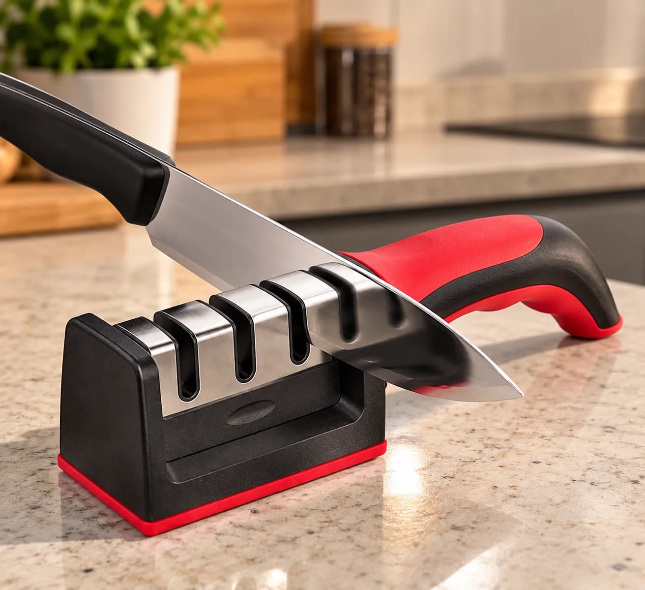 Afilador de cuchillo manual Sharpener acero inoxidable