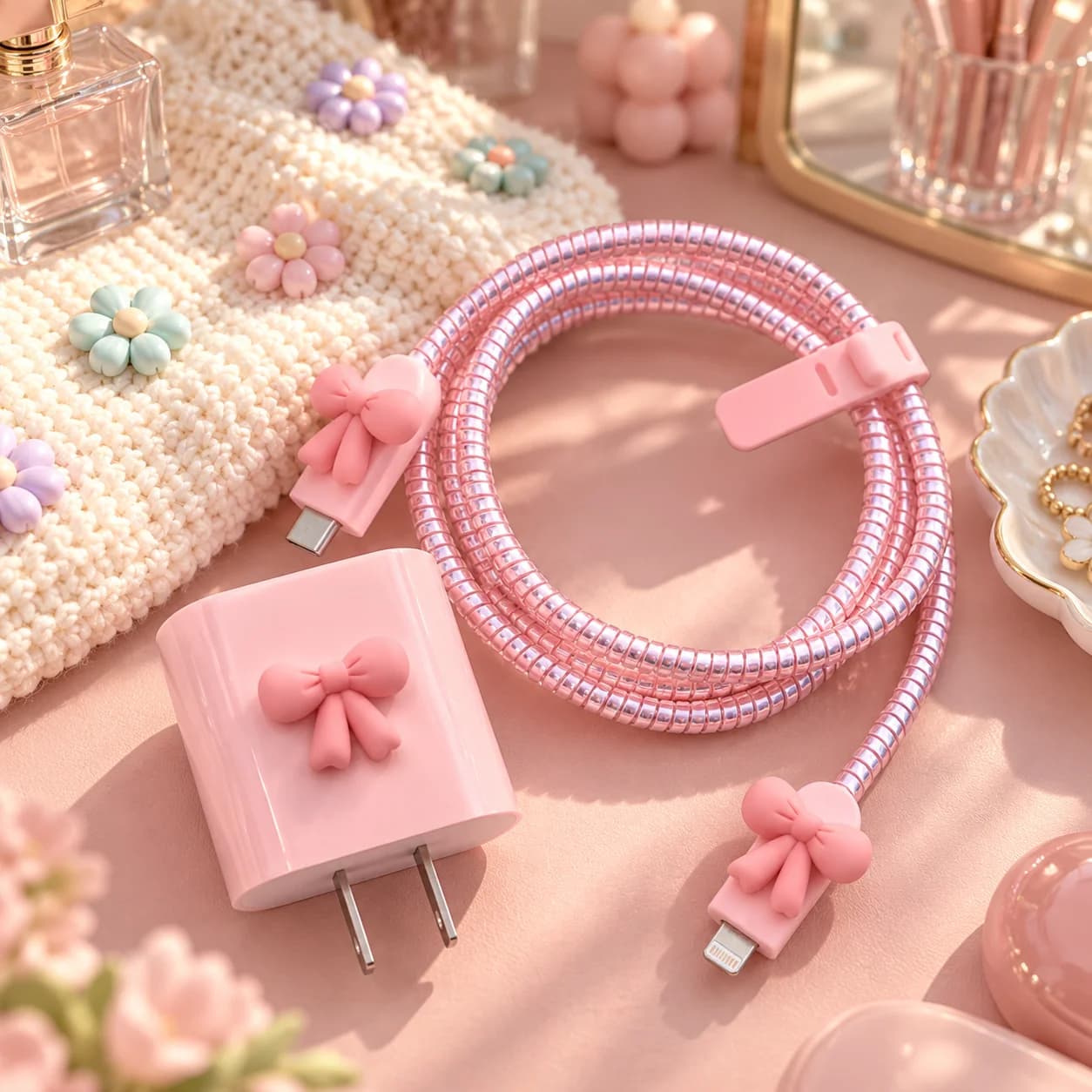Kit protector de cargador con diseño para mujer