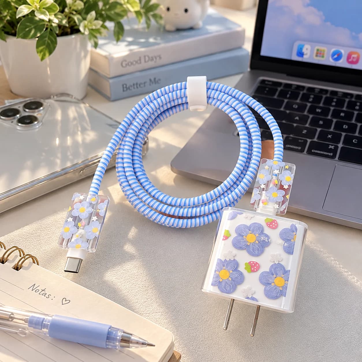 Kit protector de cargador con diseño para mujer