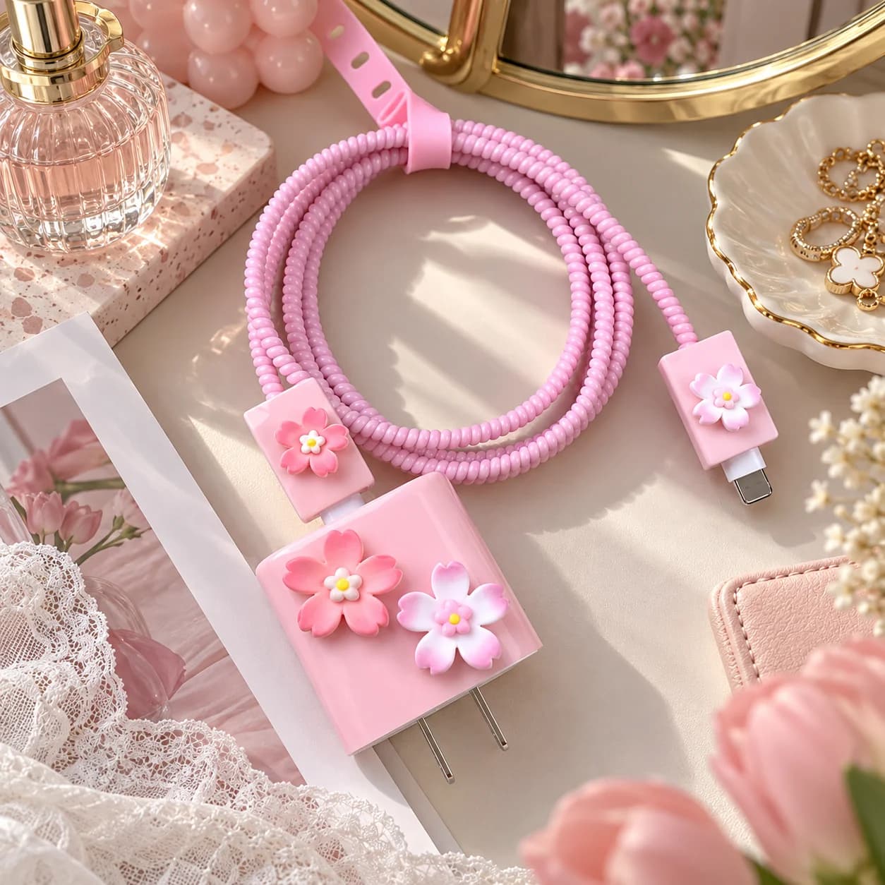 Kit protector de cargador con diseño para mujer