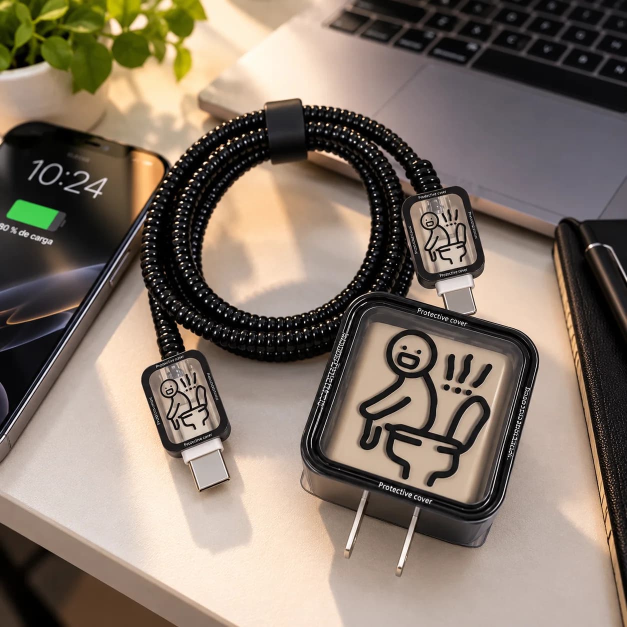 Kit protector de cargador con diseño para hombre