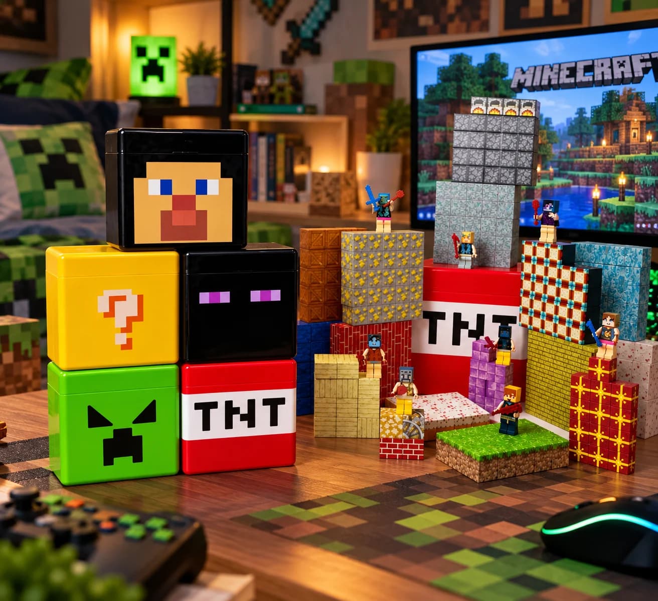 Minecraft x 312 piezas – set de construcción magnética