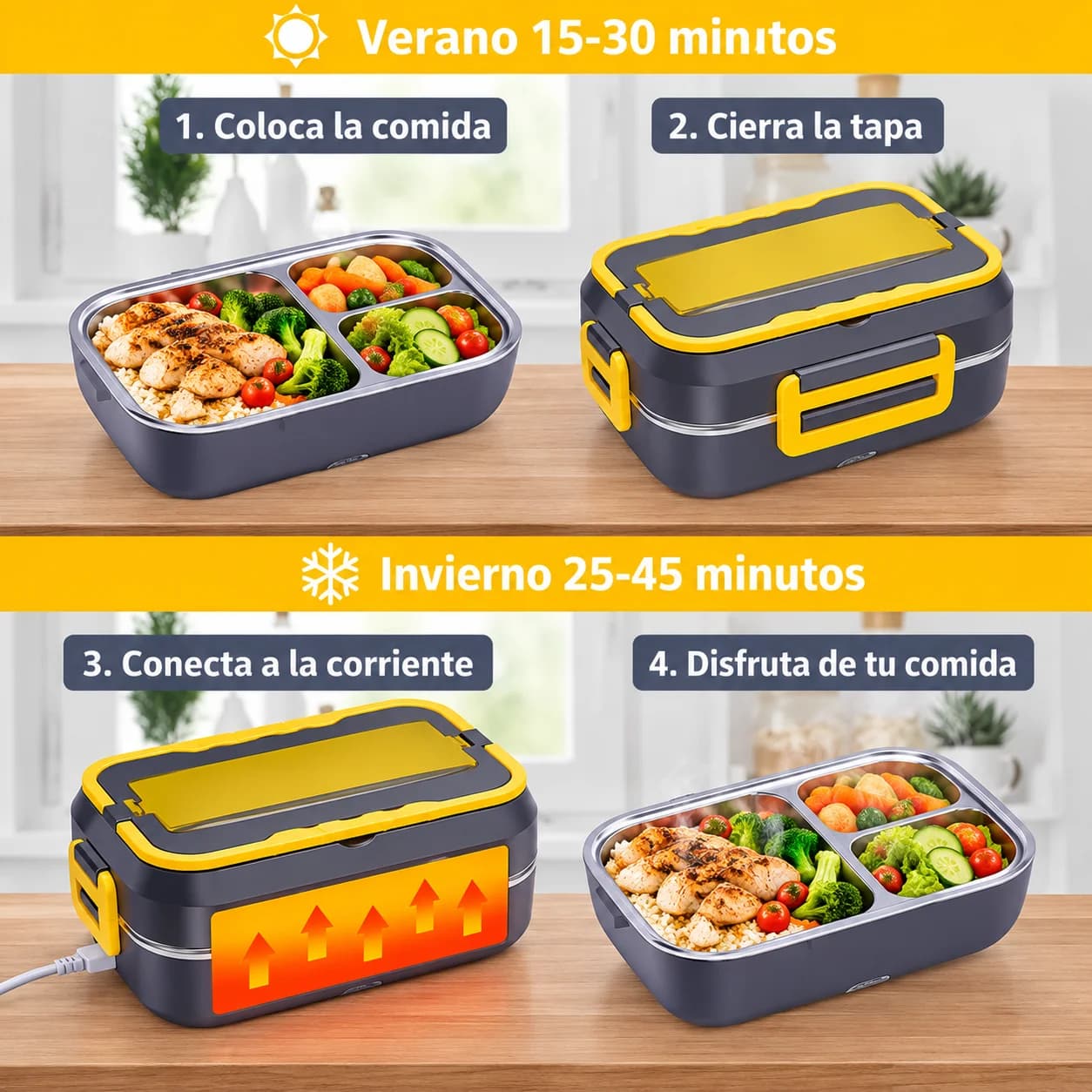Lonchera eléctrica portátil Lunchbox 1.5 litros – negra