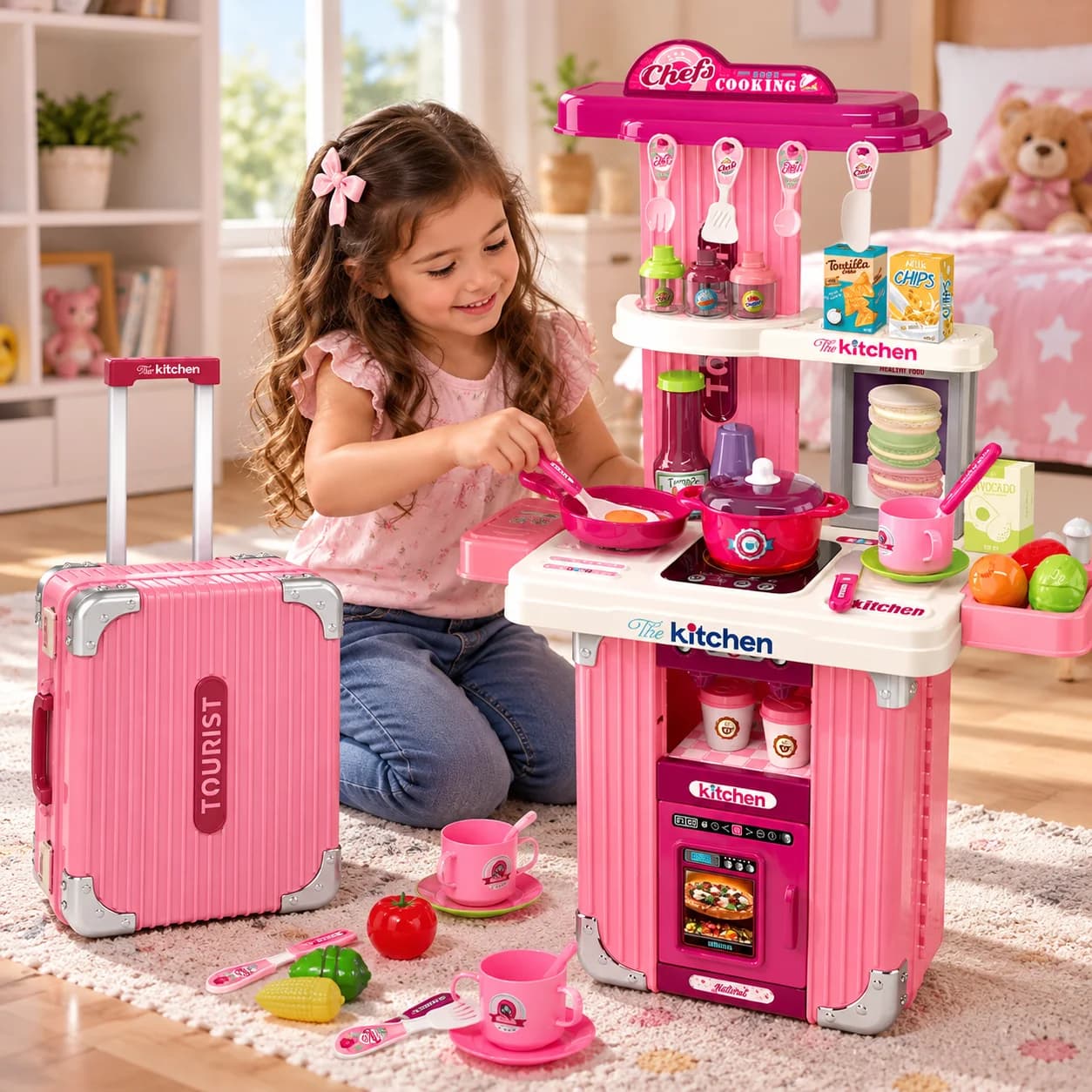 Juego maleta de cocina infantil 3 en 1